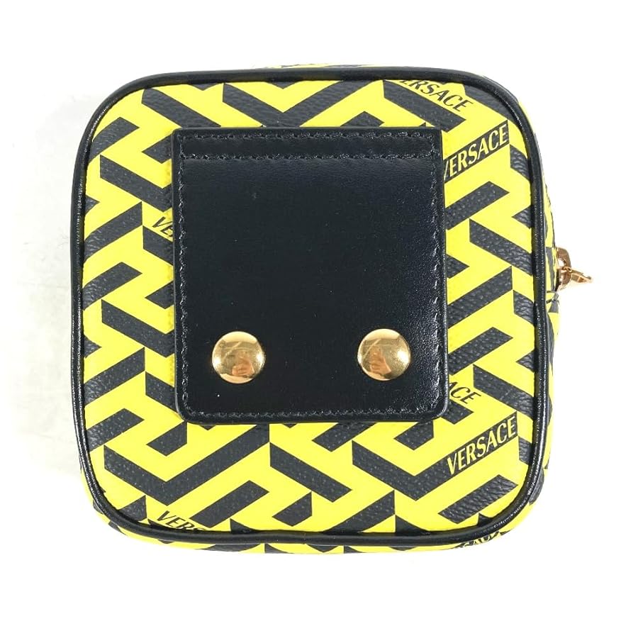 VERSACE ヴェルサーチ　グレカ　サークルポーチ 美品 ヴェルサーチ サークルポーチ ラ グレカ レディース